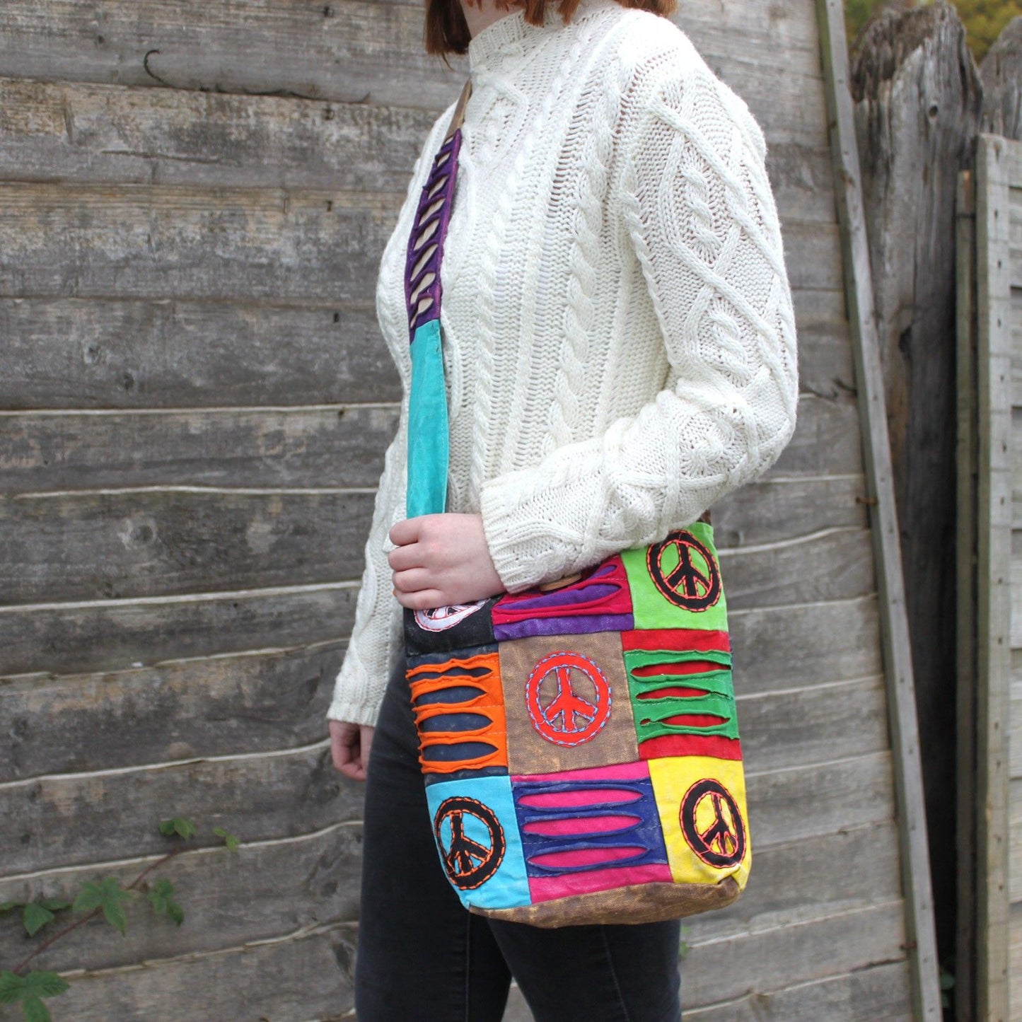 Bolso Étnico Estilo Hippie - Teal / Om