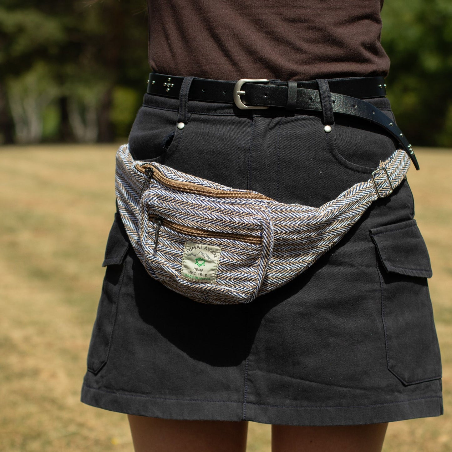 Bolso Tipo Cinturón de Estilo Cáñamo y Algodón (o Riñonera) - Azul