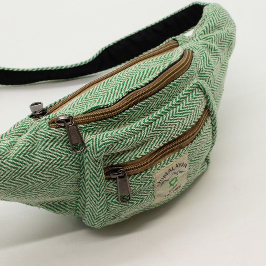 Bolso Tipo Cinturón de Estilo Cáñamo y Algodón (o Riñonera) - Salvia