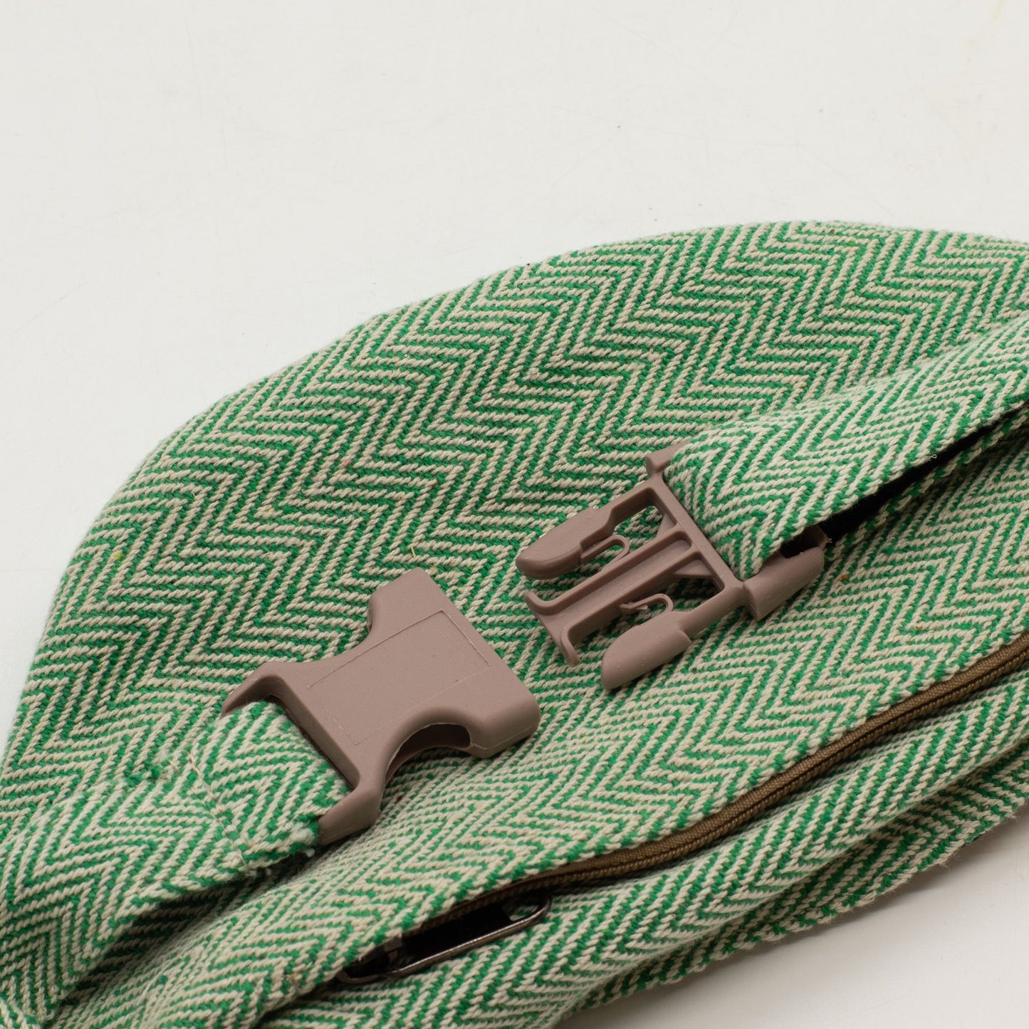Bolso Tipo Cinturón de Estilo Cáñamo y Algodón (o Riñonera) - Salvia