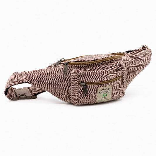 Bolso Tipo Cinturón de Estilo Cáñamo y Algodón (o Riñonera) - Vino