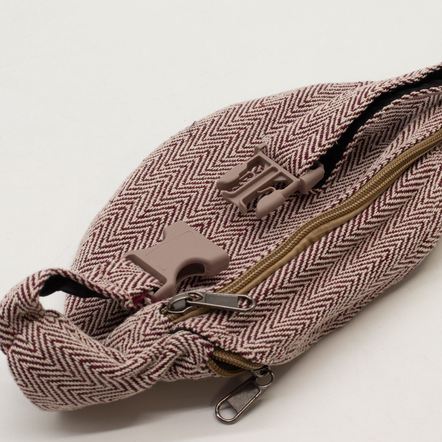 Bolso Tipo Cinturón de Estilo Cáñamo y Algodón (o Riñonera) - Vino