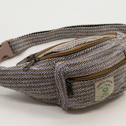 Bolso Tipo Cinturón de Estilo Cáñamo y Algodón (o Riñonera) - Azul