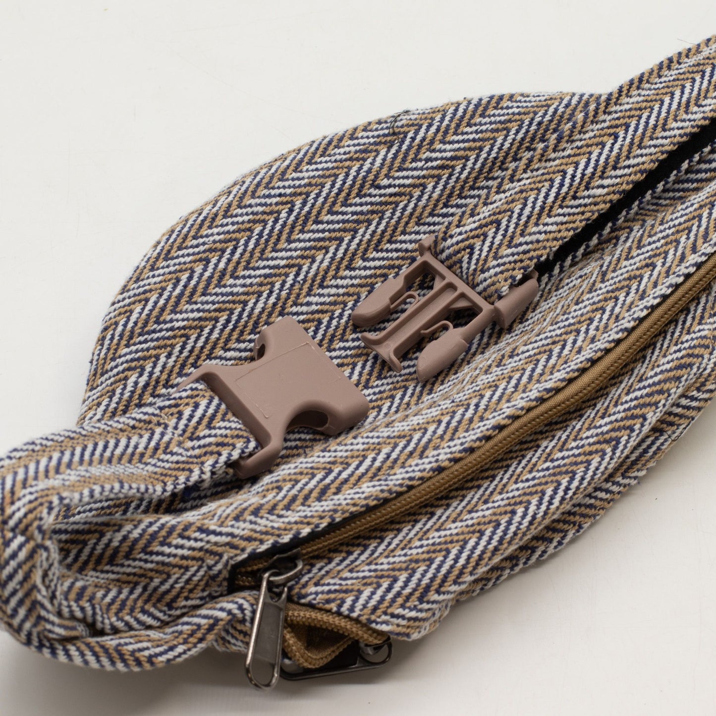 Bolso Tipo Cinturón de Estilo Cáñamo y Algodón (o Riñonera) - Azul